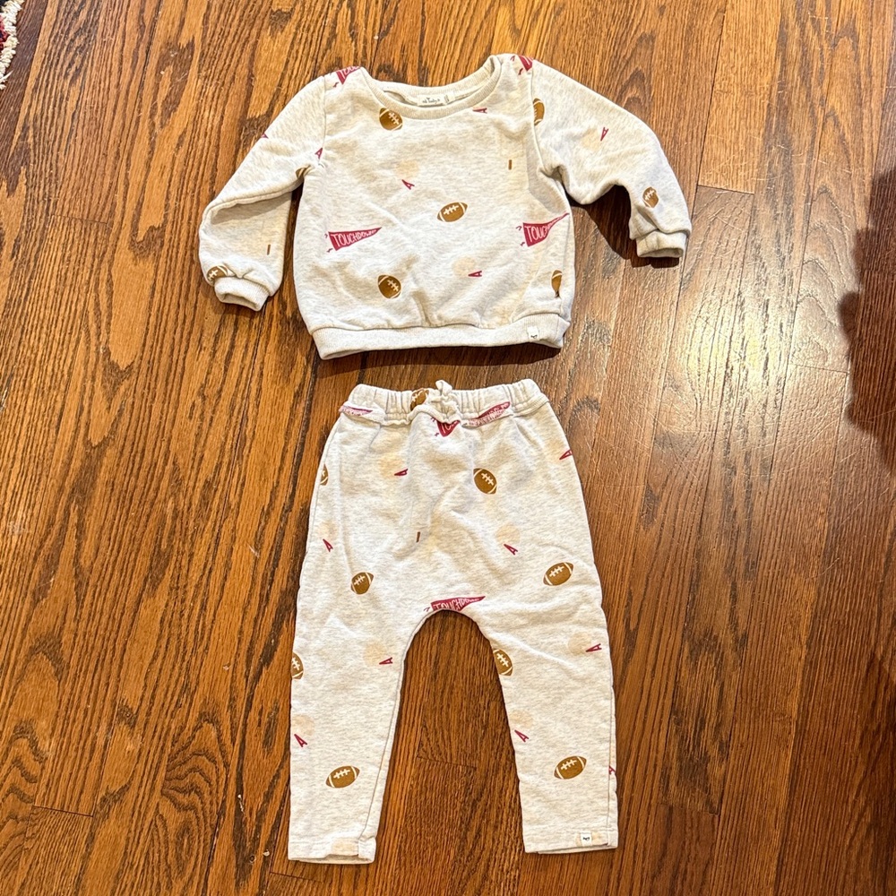 Oh Baby football sweatshirt set 12-18